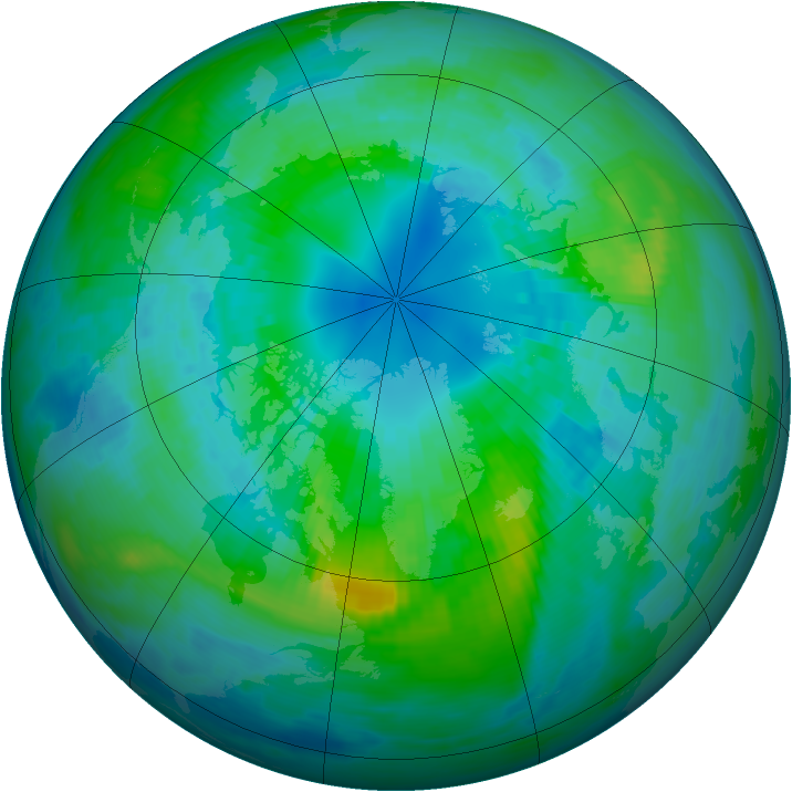 Arctic ozone map for 12 October 1986